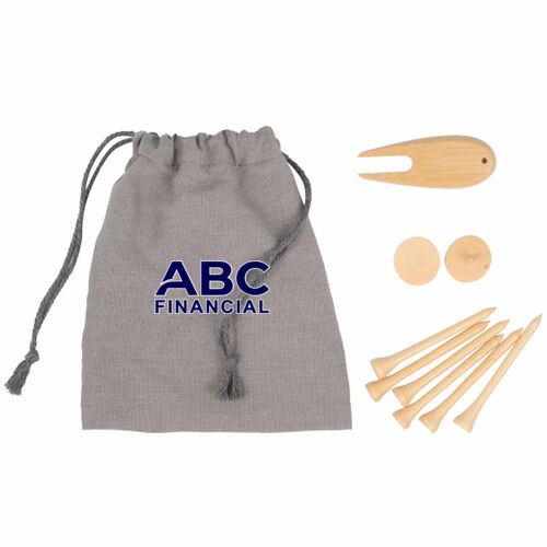 Golf - Bamboo Golf Tee Set with Recycled Pouch Thumbnail