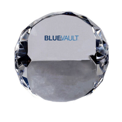 CC - Multifaceted Crystal Round Paperweight Thumbnail